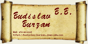 Budislav Burzan vizit kartica